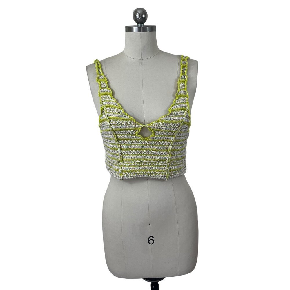 Out From Under Urban Outfitters Crop Top XL Green Floral Cottage Fairy Mod